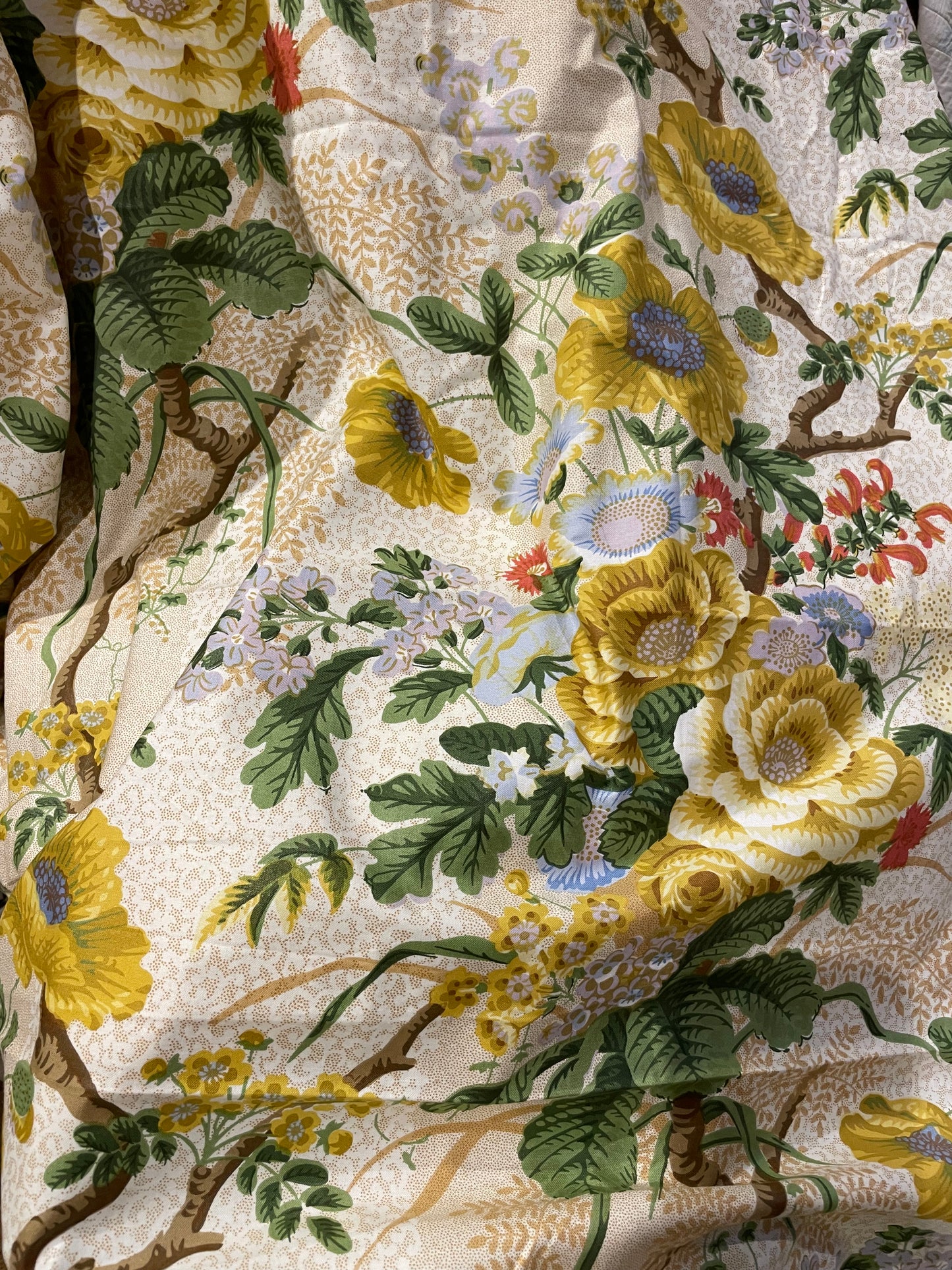 Vintage Tree Poppy fabric