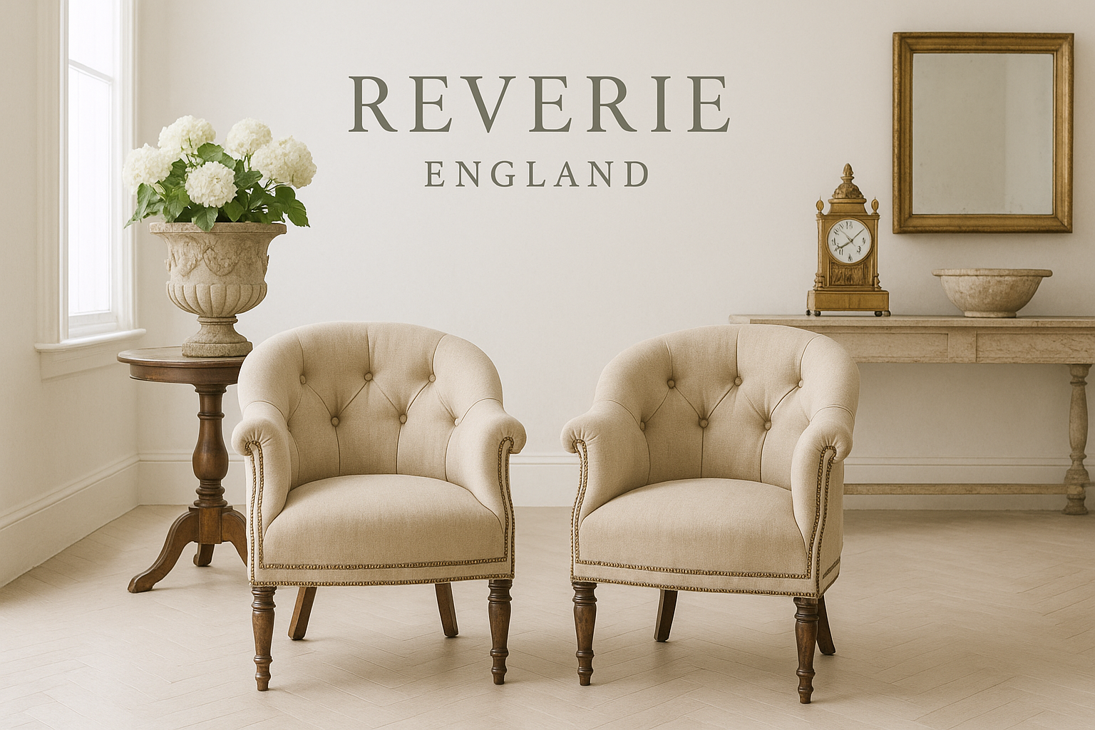 Hero image for Reverie England featuring elegant vintage furniture