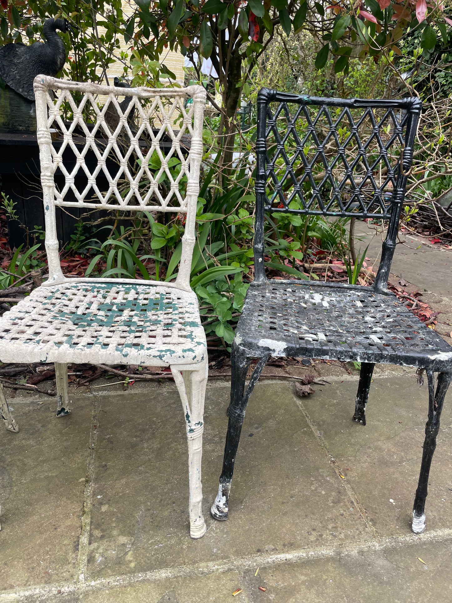 Set of five Faux Bamboo chairs