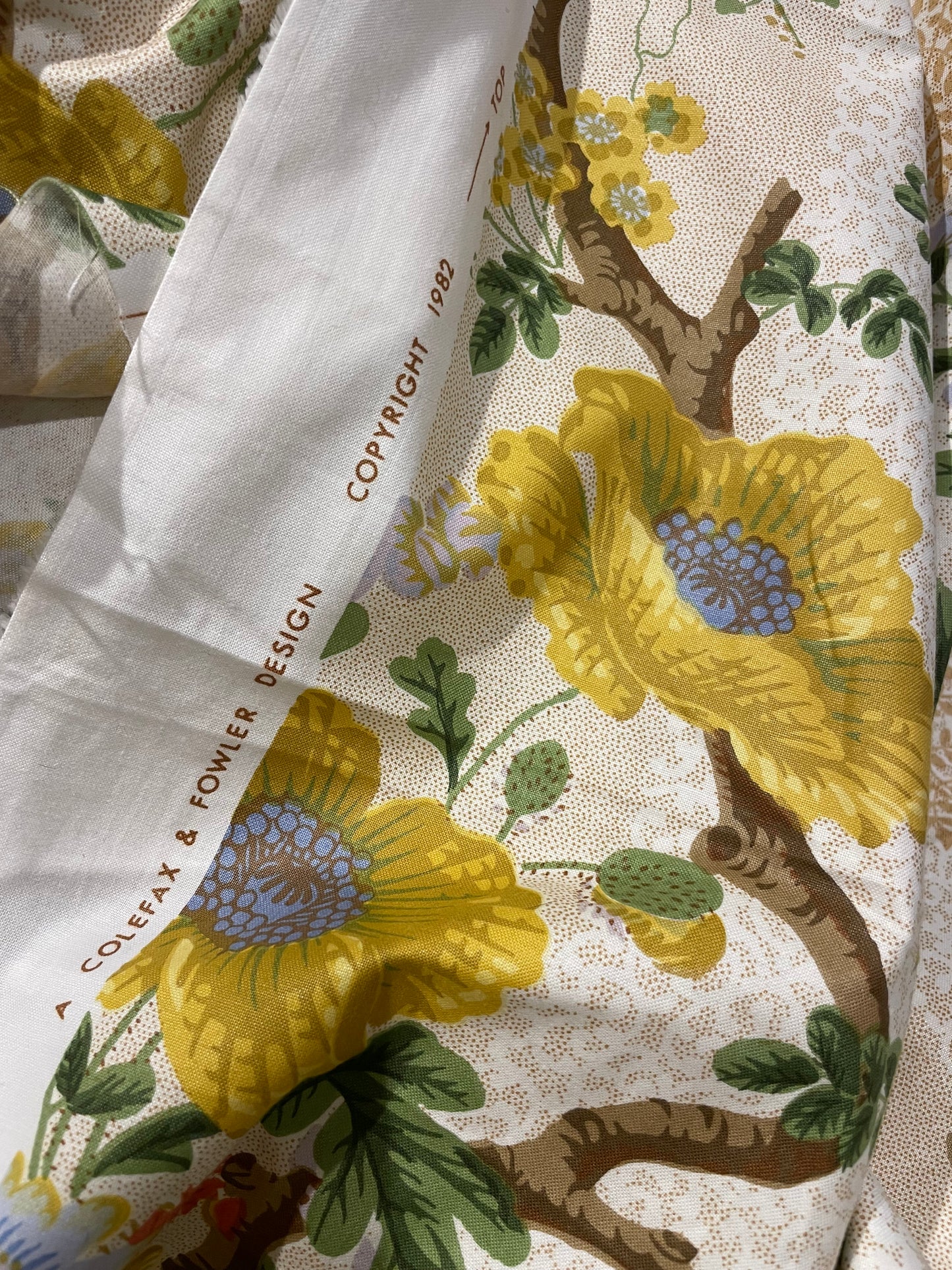 Vintage Tree Poppy fabric