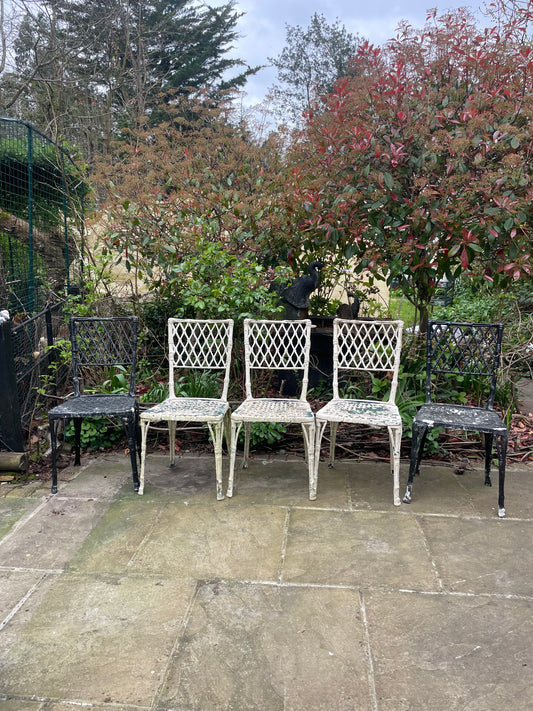 Set of five Faux Bamboo chairs