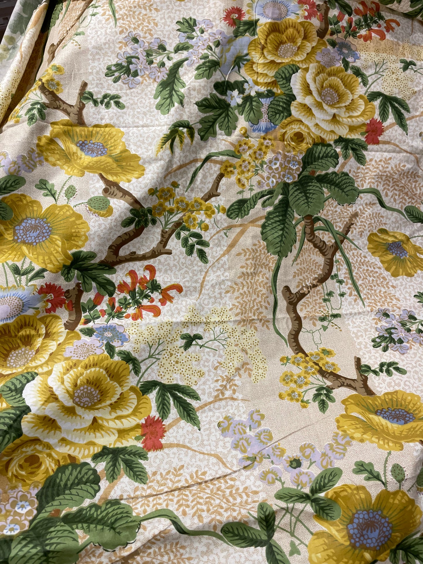 Vintage Tree Poppy fabric