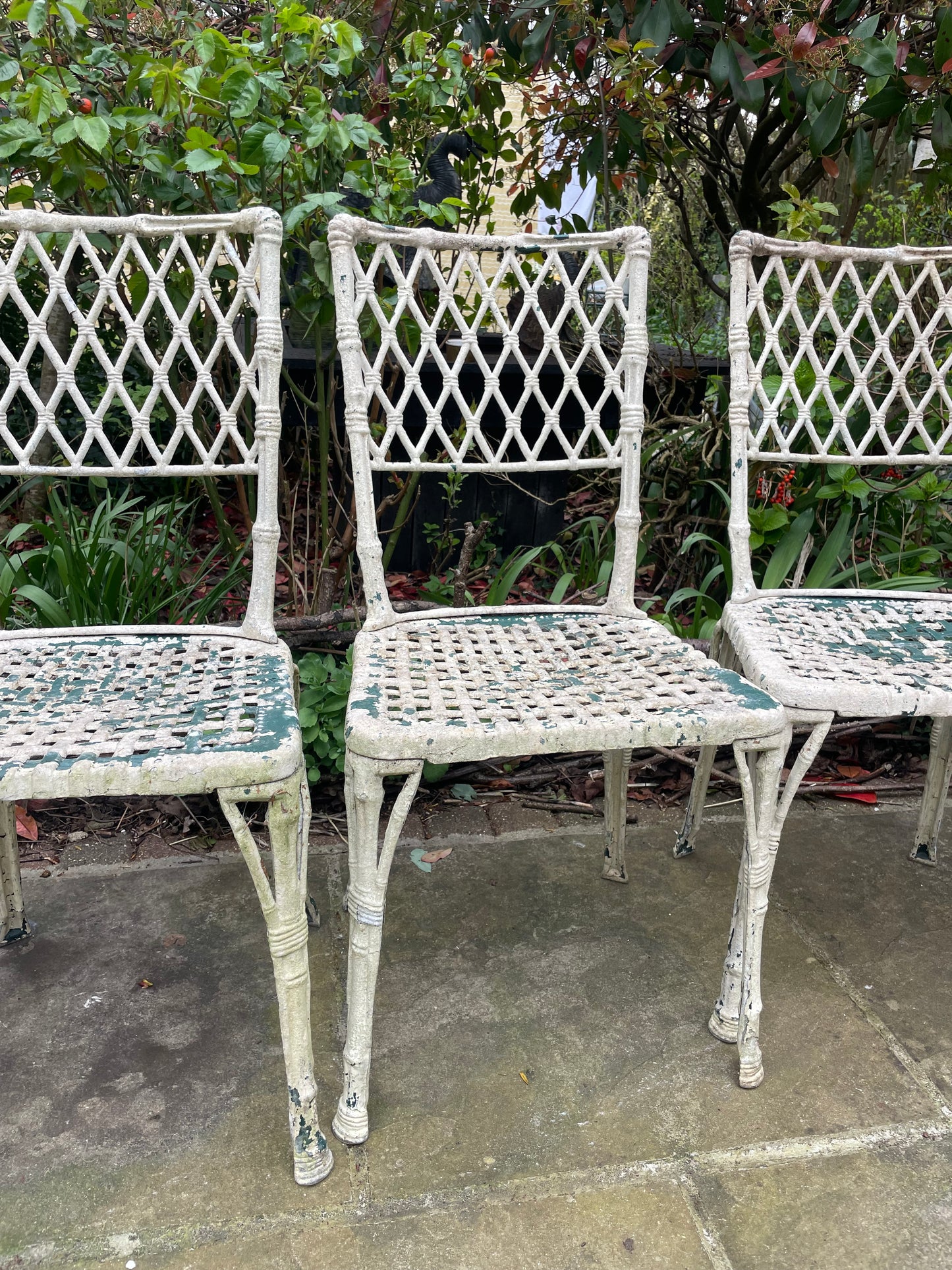 Set of five Faux Bamboo chairs