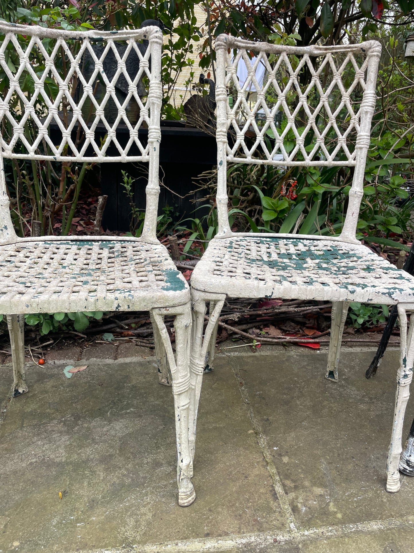 Set of five Faux Bamboo chairs